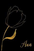 Ana: Personalized Writing Journal for Women - Elegant Black and Gold 1096664798 Book Cover