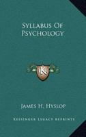 Syllabus Of Psychology 1162772670 Book Cover