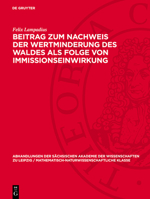 Beitrag Zum Nachweis Der Wertminderung Des Waldes ALS Folge Von Immissionseinwirkung 3112734785 Book Cover