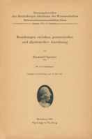 Beziehungen Zwischen Geometrischer Und Algebraischer Anordnung 3540014268 Book Cover