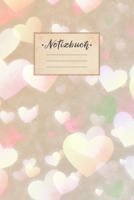 Notizbuch: Punktraster, 100 Seiten, DIN A5 Format, wei�es Papier, gl�nzendes Softcover f�r hochwertiges Design Notizheft - Tagebuch - Journal - Planer Cover: Beiges Herzen Muster Gelb Rot Gr�n Rosa Bu 1692781235 Book Cover
