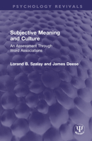 Subjective Meaning and Culture 0470264861 Book Cover