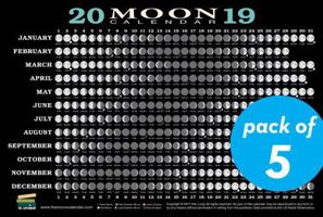 2019 Moon Calendar Card (5 pack): Lunar Phases, Eclipses, and More! 1615194533 Book Cover
