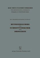 Betriebslehre Und Schriftverkehr Der Drogerie 3322979024 Book Cover