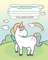 Primary Composition Notebook Story Paper Journal: Dashed Midline And Picture Space Exercise Book - Kawaii Design (Rainbow Unicorn Series) 1692572024 Book Cover