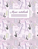 Music notebook: wide staff manuscript paper 8.5x11 120 pages 8 staves per page easy to write on perfect for learning 1692516140 Book Cover