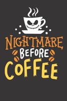 Notebook: Dot Grid Dotted 6x9 120 Pages Halloween Spooky Coffee Nightmare Cute 1082014958 Book Cover