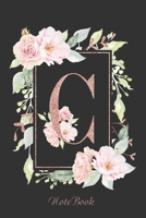 (c) Notebook: Unique Art Design: Rose Gold Monogram C: 6 x 9" Slimline, Wide Rule Lined Pages 1658377567 Book Cover