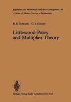 Littlewood-Paley and multiplier theory (Ergebnisse der Mathematik und ihrer Grenzgebiete) 3642663680 Book Cover