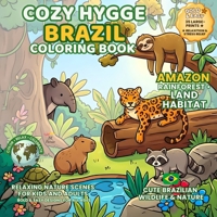 Cozy Hygge Brazil Coloring Book - Amazon Rainforest: Land Habitat - Cute Brazilian Wildlife & Nature 1069119725 Book Cover