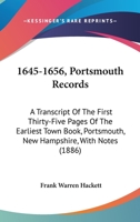 1645-1656: Portsmouth Records 1241338809 Book Cover
