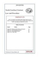 North Carolina Criminal Law and Procedure-Pamphlet 70 150322855X Book Cover