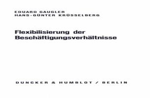 Flexibilisierung Der Beschaftigungsverhaltnisse 3428060709 Book Cover