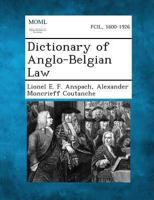 Dictionary of Anglo-Belgian Law 1289358648 Book Cover