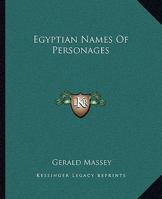 Egyptian Names Of Personages 1162890053 Book Cover