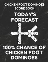 Chicken Foot Dominoes Score Book: Score Pad of 100 Score Sheet Pages For Chicken Foot Dominoes Games, 8.5 By 11 Inches, Funny Forecast Black Cover 1798849941 Book Cover