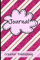 Glitter Stripes Journal Notebook for Journaling: Pretty Pink and Gold Glitter Striped Journal, 120 lined pages for journaling 1710035315 Book Cover