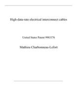 High-data-rate electrical interconnect cables: United States Patent 9983376 B08QX74TC6 Book Cover
