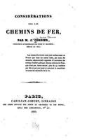 Consid�rations Sur Les Chemins De Fer 1147273987 Book Cover