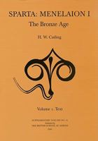 Sparta, Menelaion I: The Bronze Age 0904887596 Book Cover