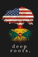Deep Roots: American Flag Grenadian Heritage Gift ~ Small Notebook (6" x 9") 1656302152 Book Cover