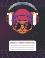 Music & Lyrics Notebook: Manuscript Paper * Large (8.5" x 11") * 12 Stave * 100 Pages: Blank Sheet Music Composition Book Retro Cool Cat 1673571638 Book Cover