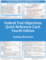 Federal Trial Objections Reference Card (Nita) 1601565445 Book Cover