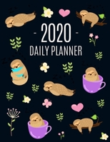 Sleeping Sloth Planner 2020: Cute Year Organizer: For an Easy Overview of All Your Appointments! Large Funny Jungle Animal Agenda Calendar: January - December (12 Months) Beautiful Pretty Black Monthl 171024254X Book Cover