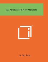 An Address To New Members 1258013061 Book Cover