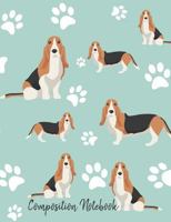 Composition Notebook: Basset Hound Paw Prints Cute School Notebook 100 Pages Wide Ruled Paper 1796755001 Book Cover