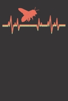 Notebook: Bee Vintage Retro Heartbeat Gift College Ruled 6x9 120 Pages 1089112300 Book Cover