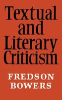 Textual and Literary Criticism 101423087X Book Cover