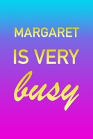 Margaret: I'm Very Busy 2 Year Weekly Planner with Note Pages (24 Months) Pink Blue Gold Custom Letter M Personalized Cover 2020 - 2022 Week Planning Monthly Appointment Calendar Schedule Plan Each Da 1707993203 Book Cover