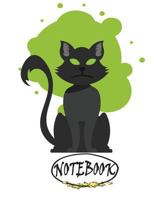 Notebook: Black cat on Green cover and Dot Graph Line Sketch pages, Extra large (8.5 x 11) inches, 110 pages, White paper, Sketch, Draw and Paint 1986806057 Book Cover