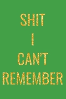 Shit I Can't Remember: Greatest Password Log To Track All Your Passwords 6x9 Inches, 120 Pages 1679803611 Book Cover