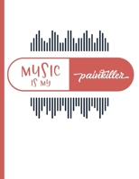 Music is My Painkiller: 8.5 x 11 College Ruled Notebook 1658124014 Book Cover