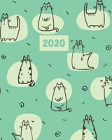 2020: Cat Gift - 2020 Planner Weekly and Monthly Featuring Cute Funny Cats on an Aqua Background - Cat Planner 2020 1678480886 Book Cover