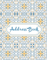 Elegance Tiles Cover of Address Book Large Print With A-Z Tabs: Alphabetical Index Contact Name, Address, Phone Number, Email, Birthday and Note - 8.5" x 11" - Gifts For Senior Women Over 60 B084WKVNNV Book Cover