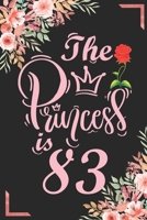 The Princess Is 83: 83rd Birthday & Anniversary Notebook Flower Wide Ruled Lined Journal 6x9 Inch ( Legal ruled ) Family Gift Idea Mom Dad or Kids in Holidays - Marble & Red Love Flowers Cover 1675204179 Book Cover
