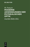 Moderne Anwendungen Der Physikalischen Optik 3112570030 Book Cover