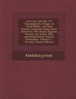 Antwort Auf Die 177 Theosophische Fragen In Jacob Böhm, Aus Dem Geistes-zusammenhang Seiner Schriften: Mit Dessen Eigenen Worten Im Lichte Zum ... Ganzen Theosophie, Volume 1 1018636102 Book Cover