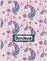 Sketchbook: Cute Unicorn Sketchbook for Girls with 120 Pages of 8.5"x11" Blank Paper for Drawing, Sketching, Doodling or Learning to Draw ((Sketch Books For Kids)) 1670020797 Book Cover