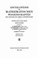 Encyklopadie Der Mathematischen Wissenschaften Mit Einschluss Ihrer Anwendungen: Zweiter Band: Analysis 3663154599 Book Cover