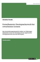 Formelbasierter Zweitspracherwerb Bei Erwachsenen Lernern 3640507614 Book Cover