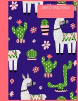 Composition notebook: 8.5''x11'' Lined Blank 110 Pages Cute Wide Ruled Paper Notebook Journal. Adorable Pink Llama, Cactus & Succulents Wide Blank ... ... for Home School College for Writing Notes 167908819X Book Cover
