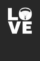 Love: Skydiving Notebook 6 x 9 (A5) Lined Ruled Journal Gift For Skydivers (108 Pages) 1671042883 Book Cover