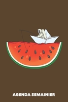 Agenda Semainier: Pastèque dans l'espace A5 manuscrit florale - Carnet hebdomadaire 52 semaines pour les gens à la mode (brun) (French Edition) 1688054065 Book Cover
