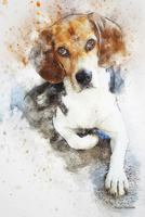 Beagle Notebook: Beautiful Hand Painted Watercolor Dog Journal 1723826618 Book Cover