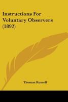 Instructions For Voluntary Observers 1021607223 Book Cover