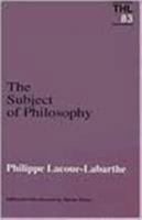 Le sujet de la philosophie (Typographies I) 0816616981 Book Cover